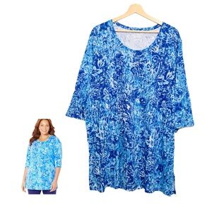 Blue Floral Women's Top